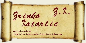 Zrinko Kotarlić vizit kartica